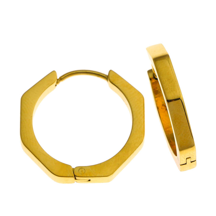 BOLZANO Hexagon Shaped Contemporary Hoop Earrings