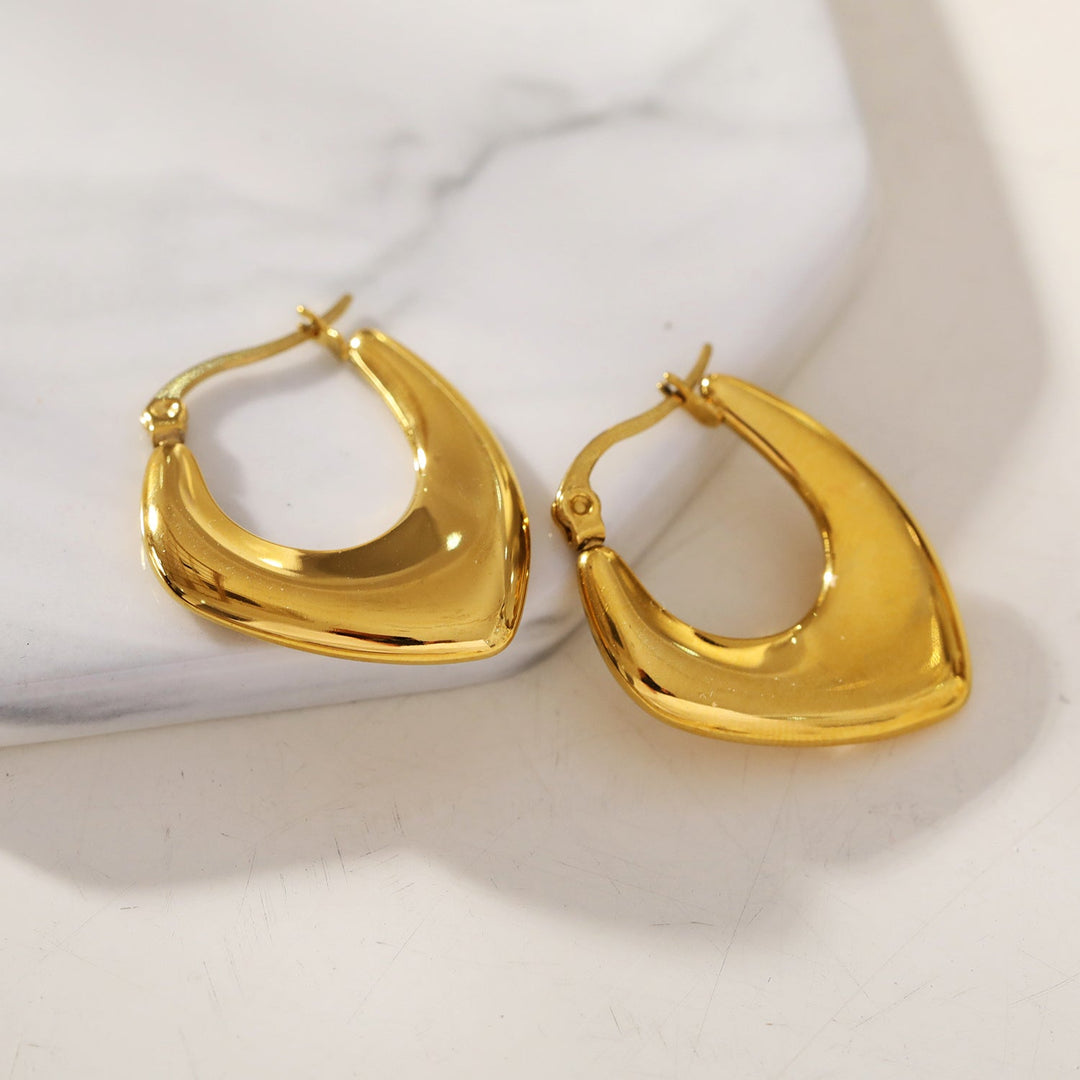 KAMIRA: Geometric Fusion Assymetrical Hoop Earrings