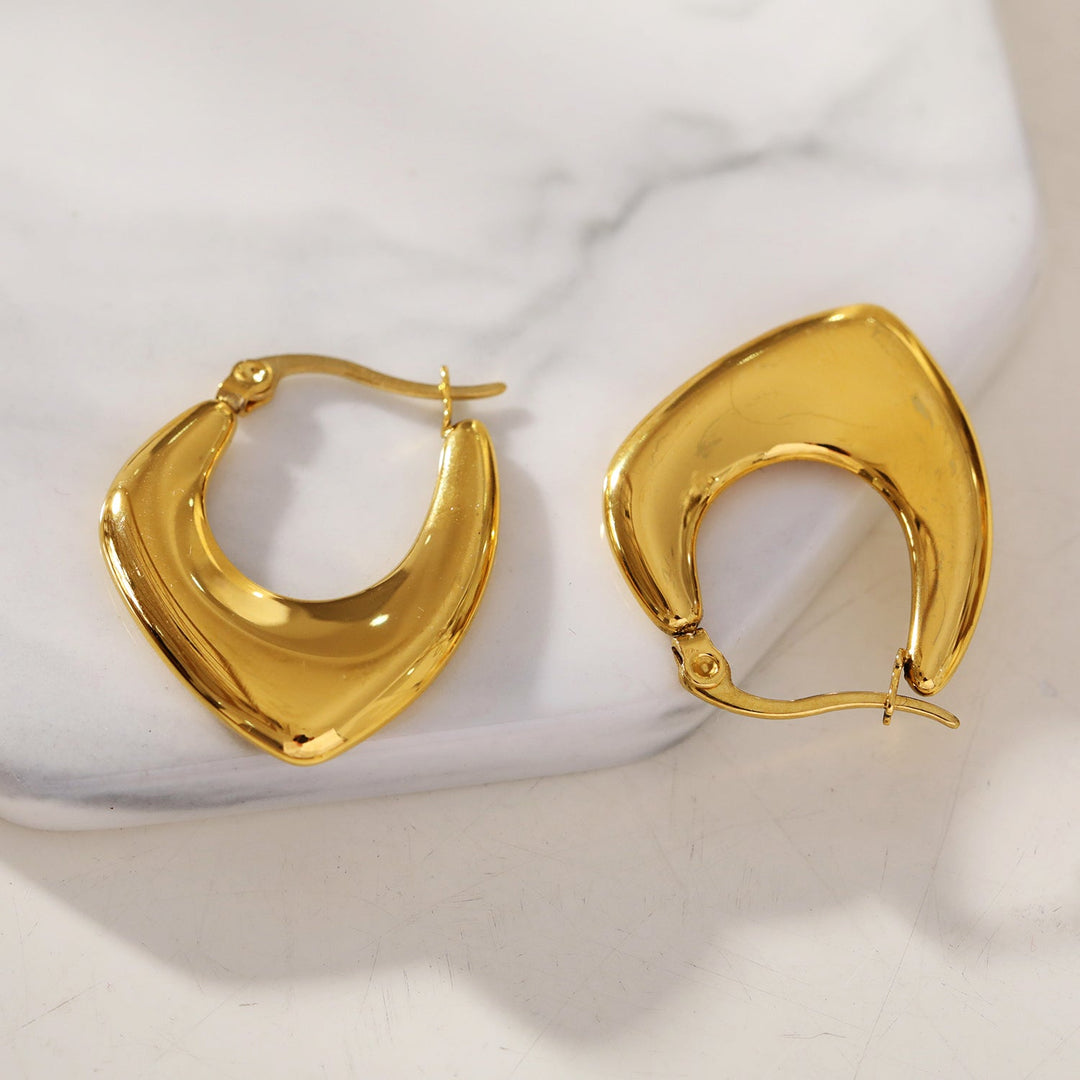 KAMIRA: Geometric Fusion Assymetrical Hoop Earrings